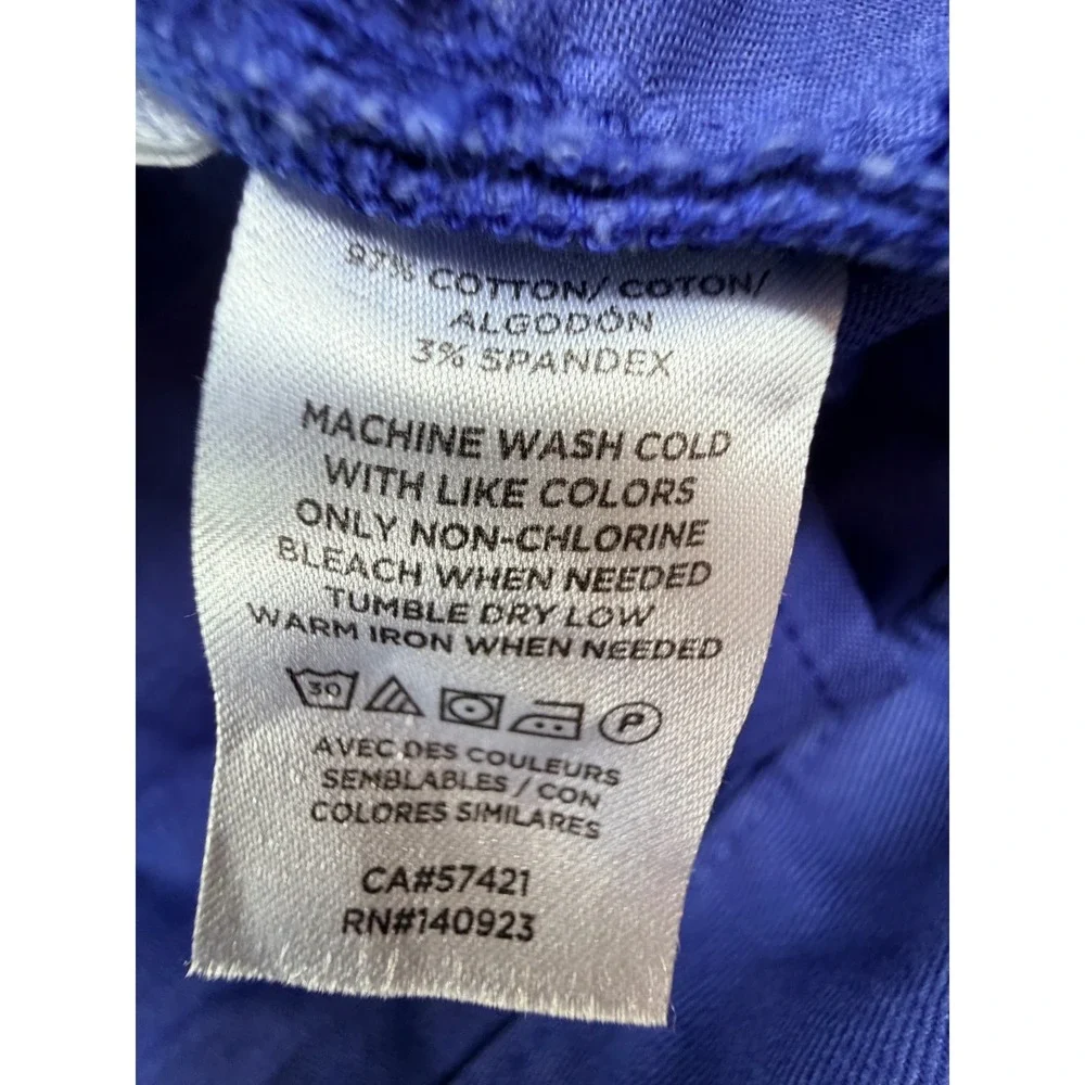 LOFT Blue Chino Shorts Size 6‎ Cotton Stretch Flat Front Casual Summer